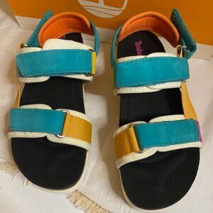Timberland Women's SANTA MONICA SUNRISE BACKSTRAP SANDALS Green Nubuck-(New)